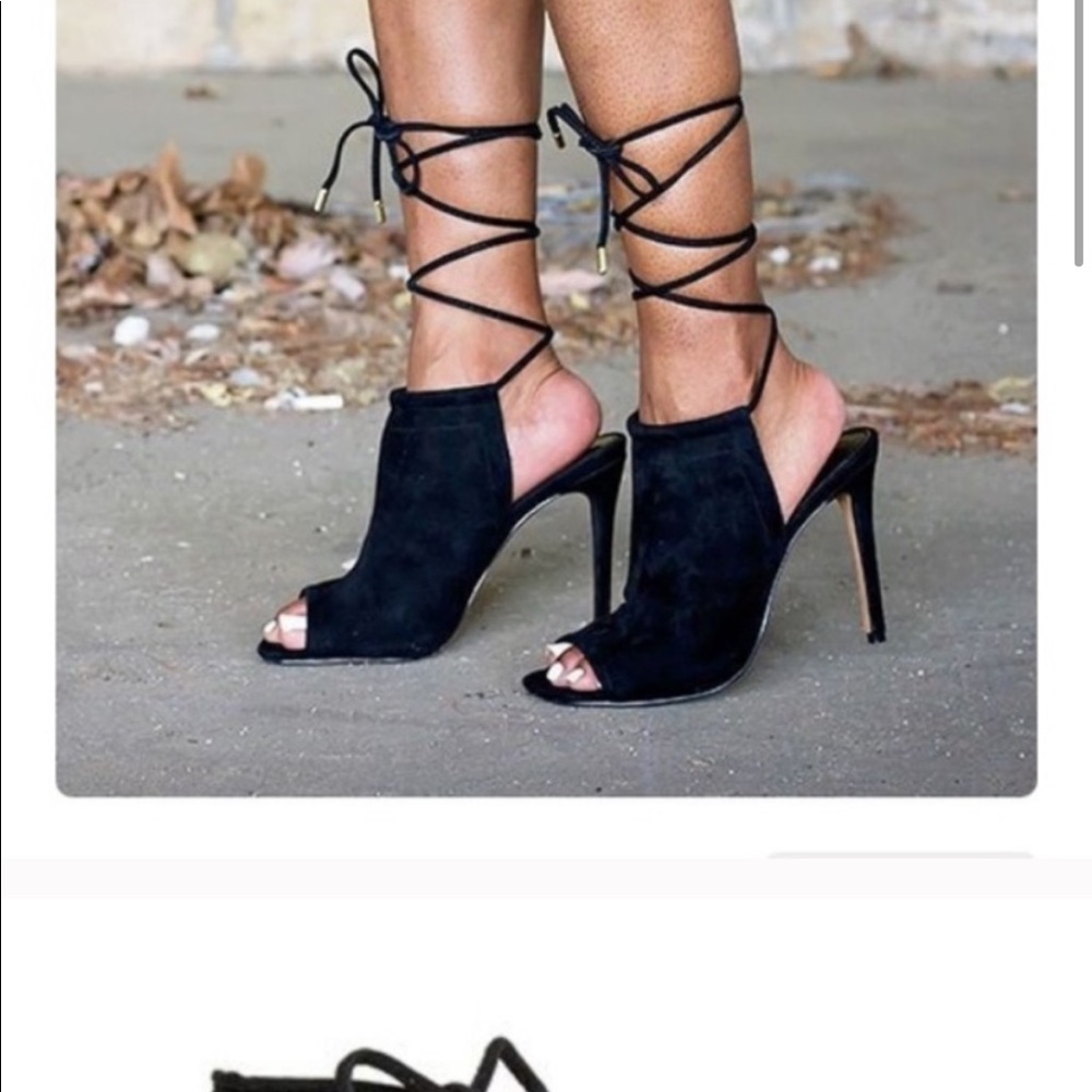 Lace up Black Heel - Picture 3 of 5